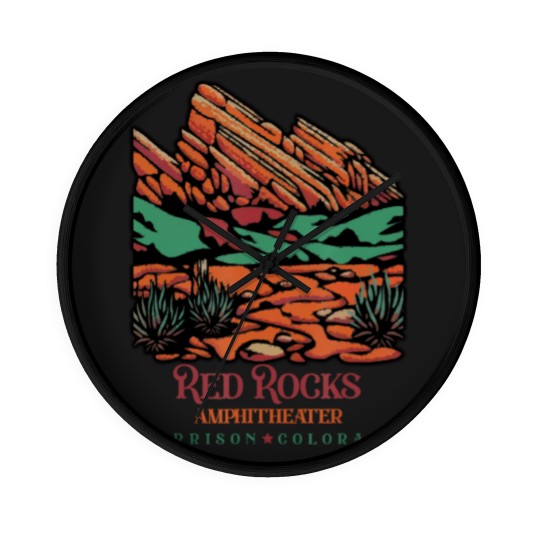 Discover red rocks amphitheater morrison colorado poster art Wall Clocks