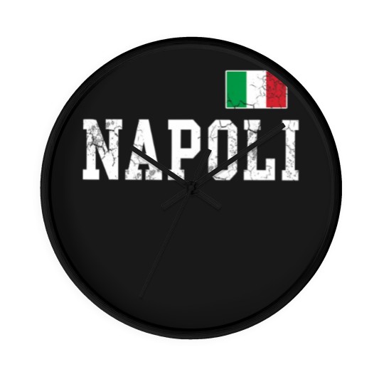 Discover Napoli Naples Italy Italia Flag Italian Vintage Distressed Wall Clocks