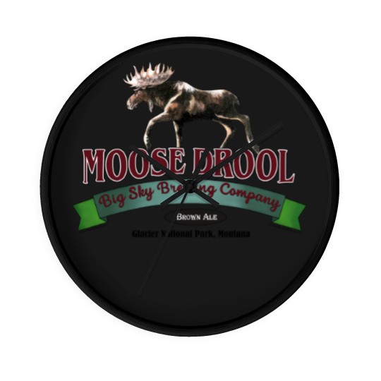 Discover Vintage Wall Clocks Moose Drool Brewing Co. Missoula Glacier Park Montana Print Cotton Wall Clocks size Adult S Deadstock Wall Clocks