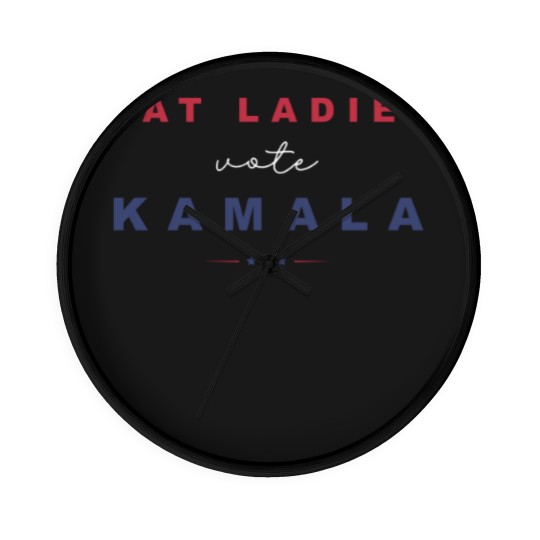 Discover Childless Cat Lady Wall Clocks, Kamala Harris Wall Clocks, Social Democrat Wall Clocks, Cat Lady Kamala