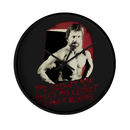 Discover Vintage Chuck Norris The Boogeyman Movie Actors Black Wall Clocks