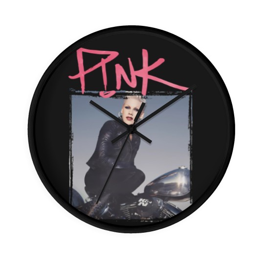 Discover Pink P!nk Bootleg Vintage Wall Clocks, Pink Singer Merch Wall Clocks, Pink On Tour Graphic Wall Clocks