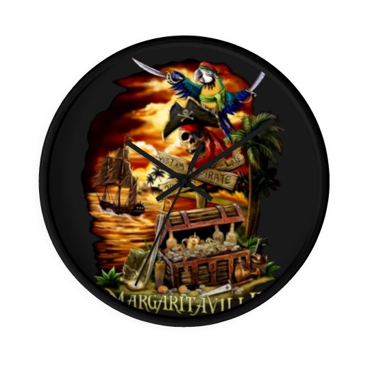 Discover jimmy buffet art Wall Clocks