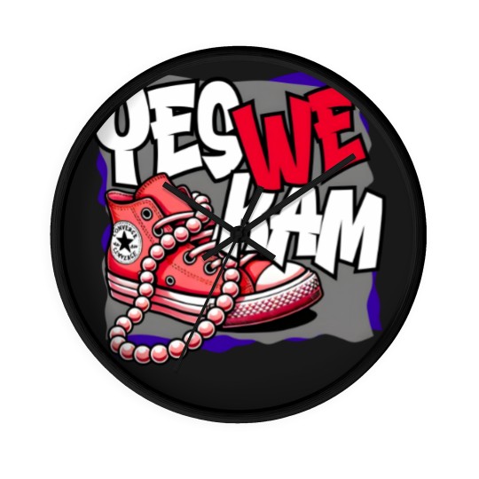 Discover Kamala Harris , Yes We Kam, red white and blue, Wall Clocks