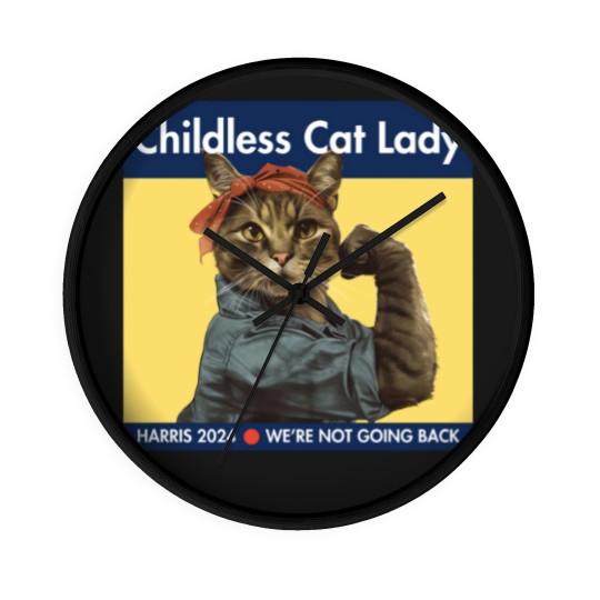 Discover Childless Cat Lady - kamala 2024 - Childless Cat Lady - Wall Clocks