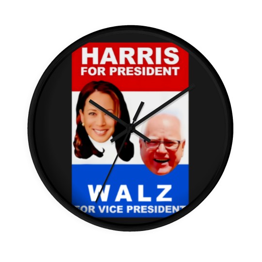 Discover Kamala Harris Tim Walz 2024 Harris Walz President Elections Wall Clocks