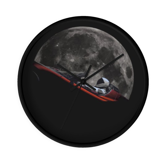 Discover Spacex Starman In Orbit Around The Moon - Spacex - Wall Clocks