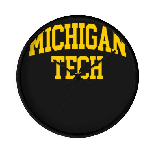Discover michigan tech - college font curved Wall Clocks