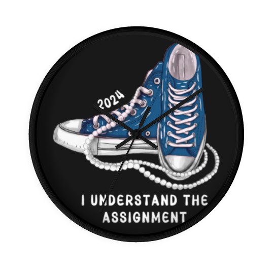 Discover I Understand The Assignment Vote Blue rally Wall Clocks, Kamala Harris Sneakers and Pearls