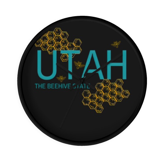 Discover Utah The Beehive State Bee - Utah - Wall Clocks