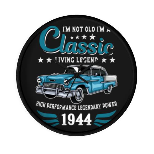 Discover vintage 1944 birthday car for legends born in 1944 Wall Clocks