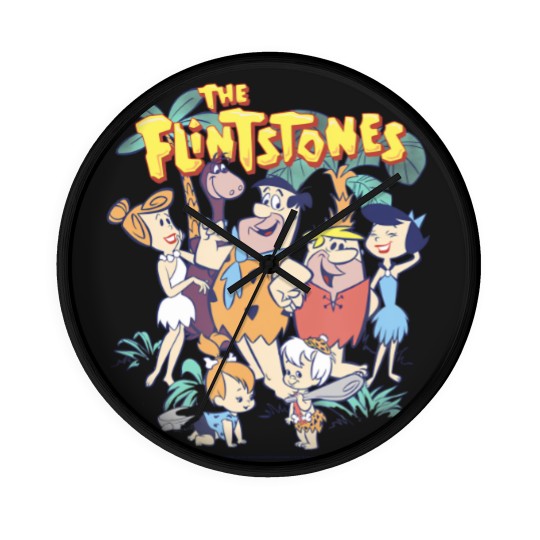 Discover the flintstones the rubbles happy families vintage shot Wall Clocks