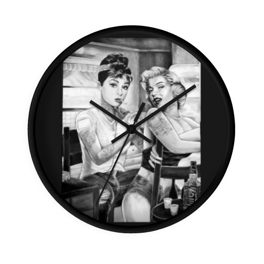 Discover Marilyn Monroe and Audrey Hepburn vintage design Wall Clocks
