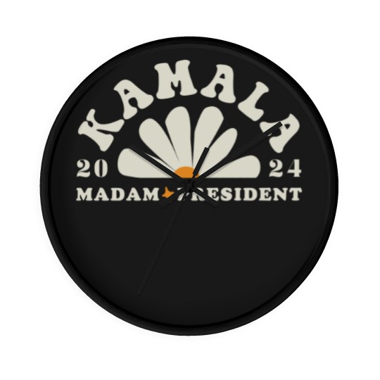 Discover Kamala Harris 2024 Madam President Wall Clocks Feminist Wall Clocks KAMALA Wall Clocks Vote Harris Cool