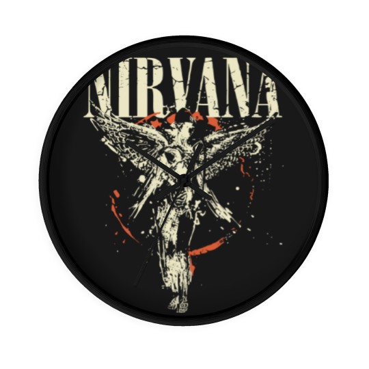 Discover New Nirvanas In Utero Album 1993 Grunge Black Vintage Wall Clocks