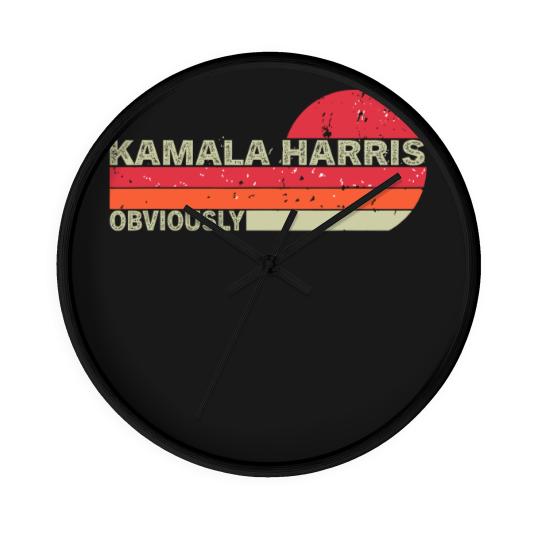 Discover Retro Kamala Obviously Harris Obviously Wall Clocks
