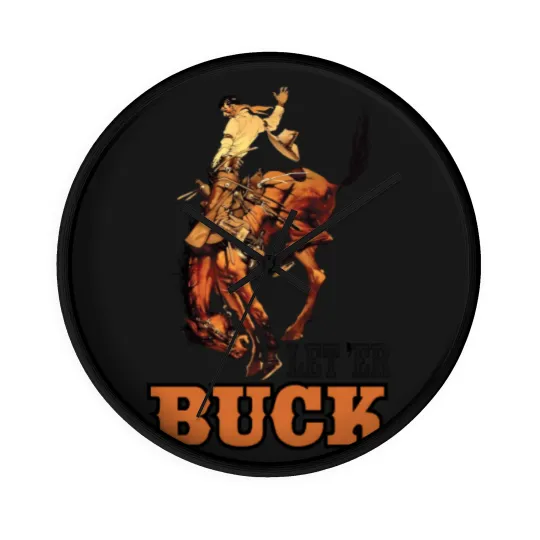 Discover Pendleton Oreon Let 'Er Buck Sticker Wall Clocks