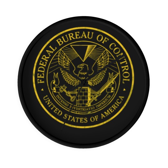 Discover Federal Bureau of Control  Control Game Logo  Distressed Logo Wall Clocks