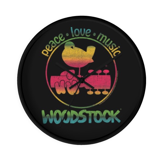 Discover Woodstock Rainbow Peace Love & Music Adult Wall Clocks