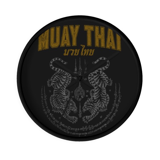 Discover twin tiger sak yant muay thai Wall Clocks