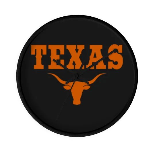 Discover texas tx american longhorn united states font Wall Clocks