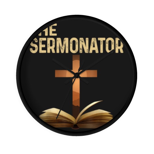 Discover Mens The Sermonator Pastor Appreciation Christian Cross Wall Clocks Wall Clocks