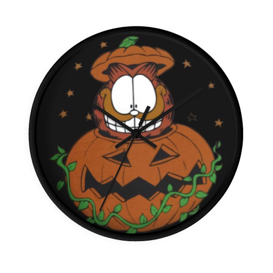 Discover Halloween Garfield Pumpkin Wall Clocks, Halloween Pumpkin Garfield Cat Wall Clocks