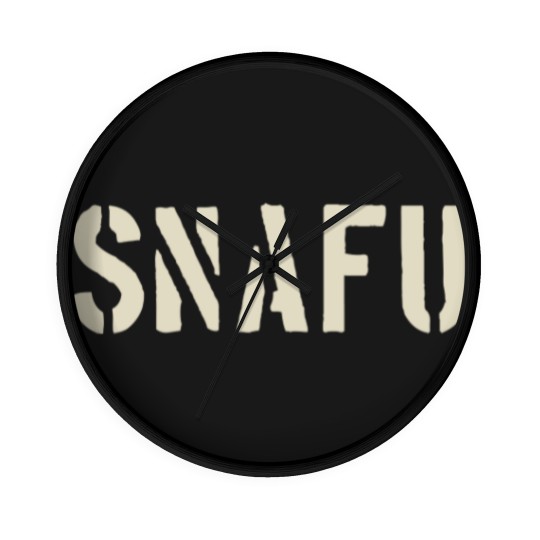 Discover SNAFU Funny Military Slang Design Stencil look le Wall Clocks