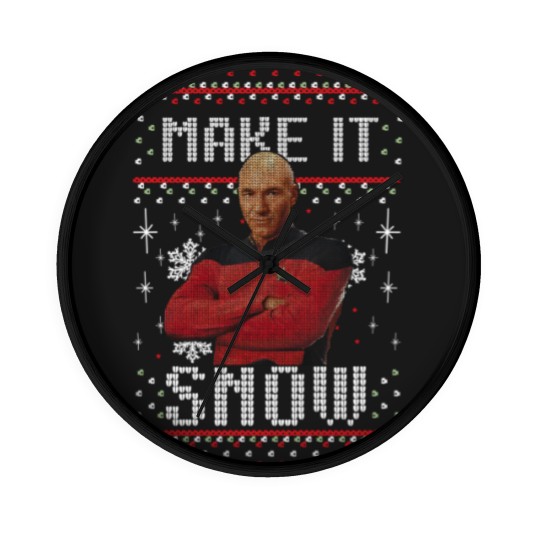 Discover Next Picard Make It Snow Ugly Sweater Christmas Birthday Wall Clocks