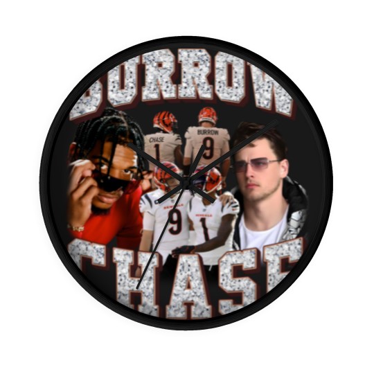 Discover Ja'Marr Chase Joe Burrow Wall Clocks, Ja'Marr Chase Joe Burrow Vintage Wall Clocks,  chase burrow Wall Clocks