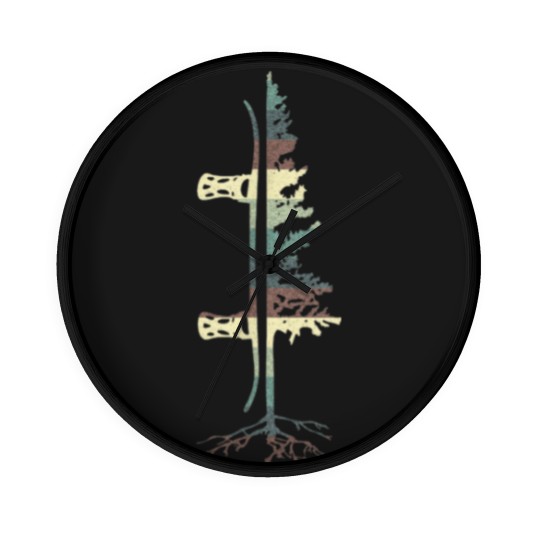 Discover Vintage Pine Snowboard Snowboarding Gift Wall Clocks
