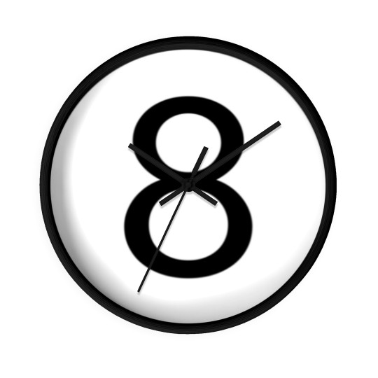 Discover One And Only - Be Unique Be Original - Black 8 Ball Pool Conceptual Design Wall Clocks