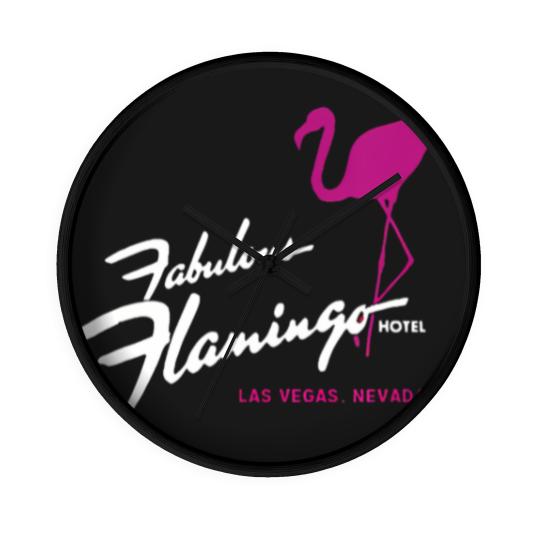 Discover flamingo hotel casino las vegas retro vintage t Wall Clocks