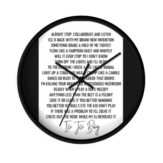 Discover Ice ice baby Vanilla Ice Hip Hop lyric mucis Wall Clocks