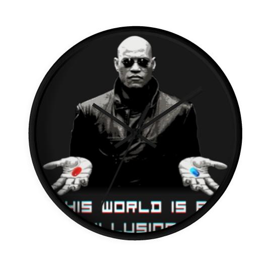 Discover The World is an Illusion Wall Clocks, The Matrix, Red Pill, Blue Pill