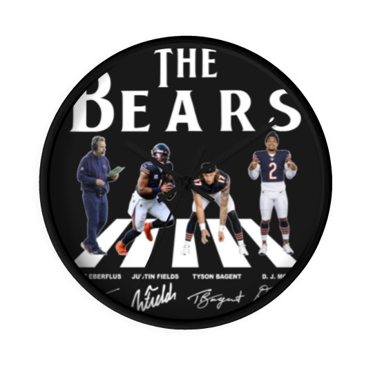 Discover Bears Walking Abbey Road Signatures Football Wall Clocks, Chicago Vintage