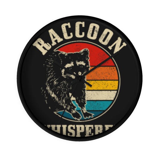 Discover Cats Raccoon Whisperer Vintage Retro Racoon Street Cat Wall Clocks