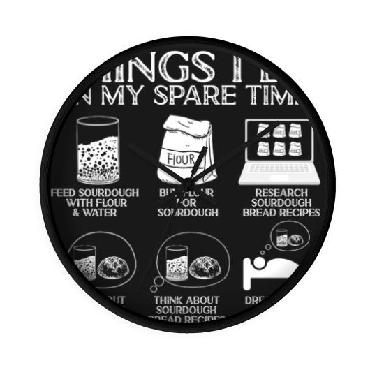 Discover Baking Baker Sourdough Bread Master Kitchen Aprons Wall Clocks