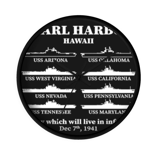 Discover Pearl Harbor Memorial Day Battleships USA Patrio Wall Clocks