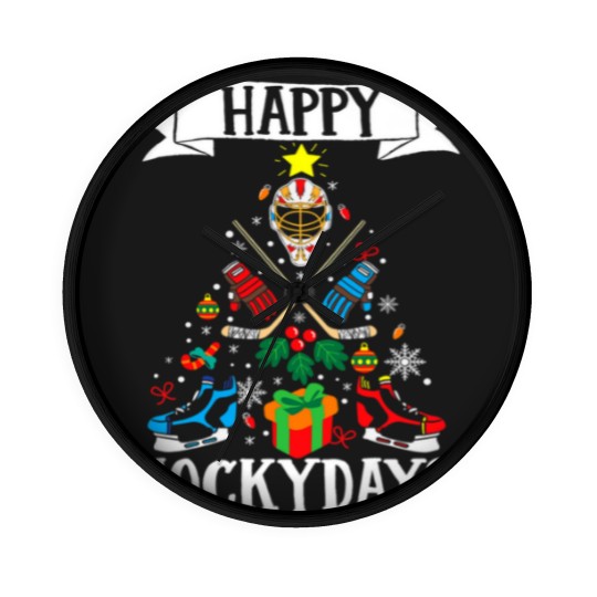 Discover Ice I Love Hockey Player Team Wall Clocks