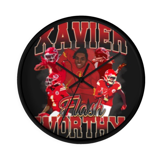 Discover Xavier Worthy Flash Vintage Style Y2K Football Wall Clocks Wall Clocks