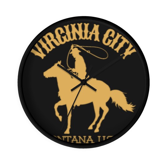 Discover Vintage-Style Virginia City Montana U.S.A. - Gold - CowboyWesternWild West Wall Clocks