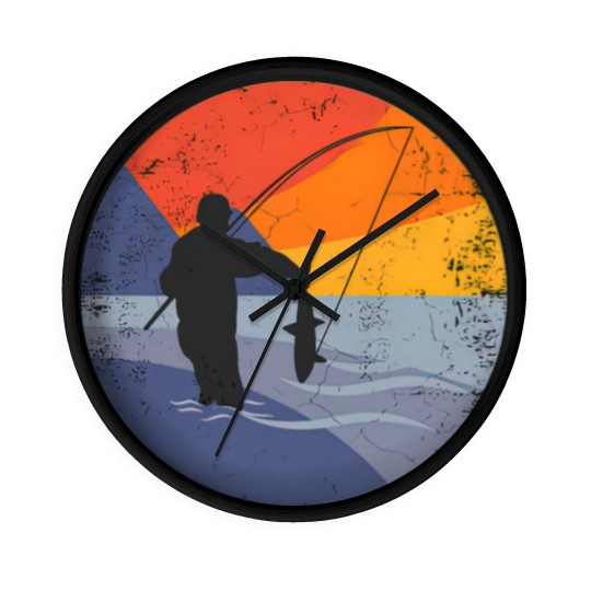 Discover Fishing fishing rod FISHING FISHERMAN lake fishing Wall Clocks