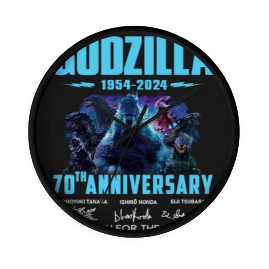 Discover God zilla 1954-2024 70th Anniversary Thank You Wall Clocks, God zilla Wall Clocks