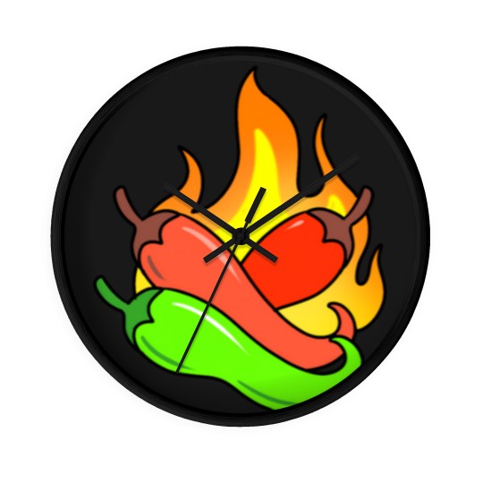 Discover hot peppers Wall Clocks