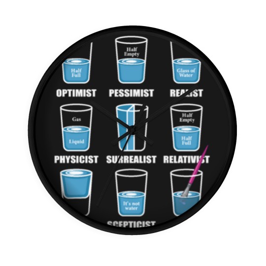 Discover Optimist Pessimist Realist Artist Or Psychologist Wall Clocks
