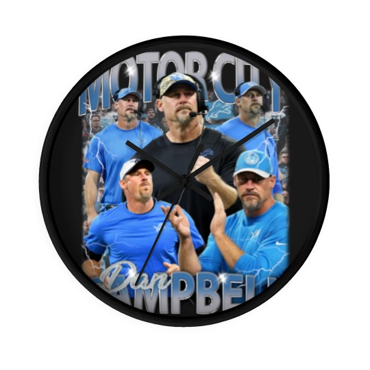 Discover Vintage 90s Graphic Style Motorcity Dan Wall Clocks, Dan Campbell Wall Clocks, Vintage Oversized Sport Wall Clocks