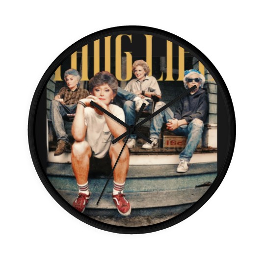 Discover Thug Life Stay Golden Wall Clocks Womens Vintage Wall Clocks 80s TV Wall Clocks Retro Womens Funny Wall Clocks Trendy  Womens Oversized Gift For Her