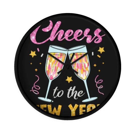 Discover New Year 2025 Wall Clocks, Cheers to the New Year, Retro New Years Wall Clocks