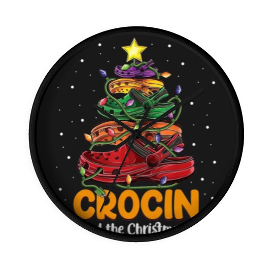 Discover Crocin around the christmas tree Classic Wall Clocks